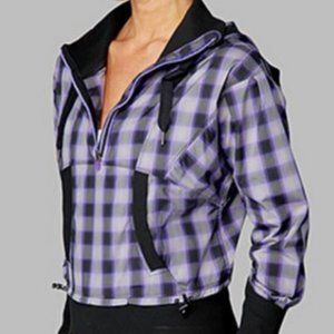 Lululemon Run Reflection Purple Plaid Check Jacket